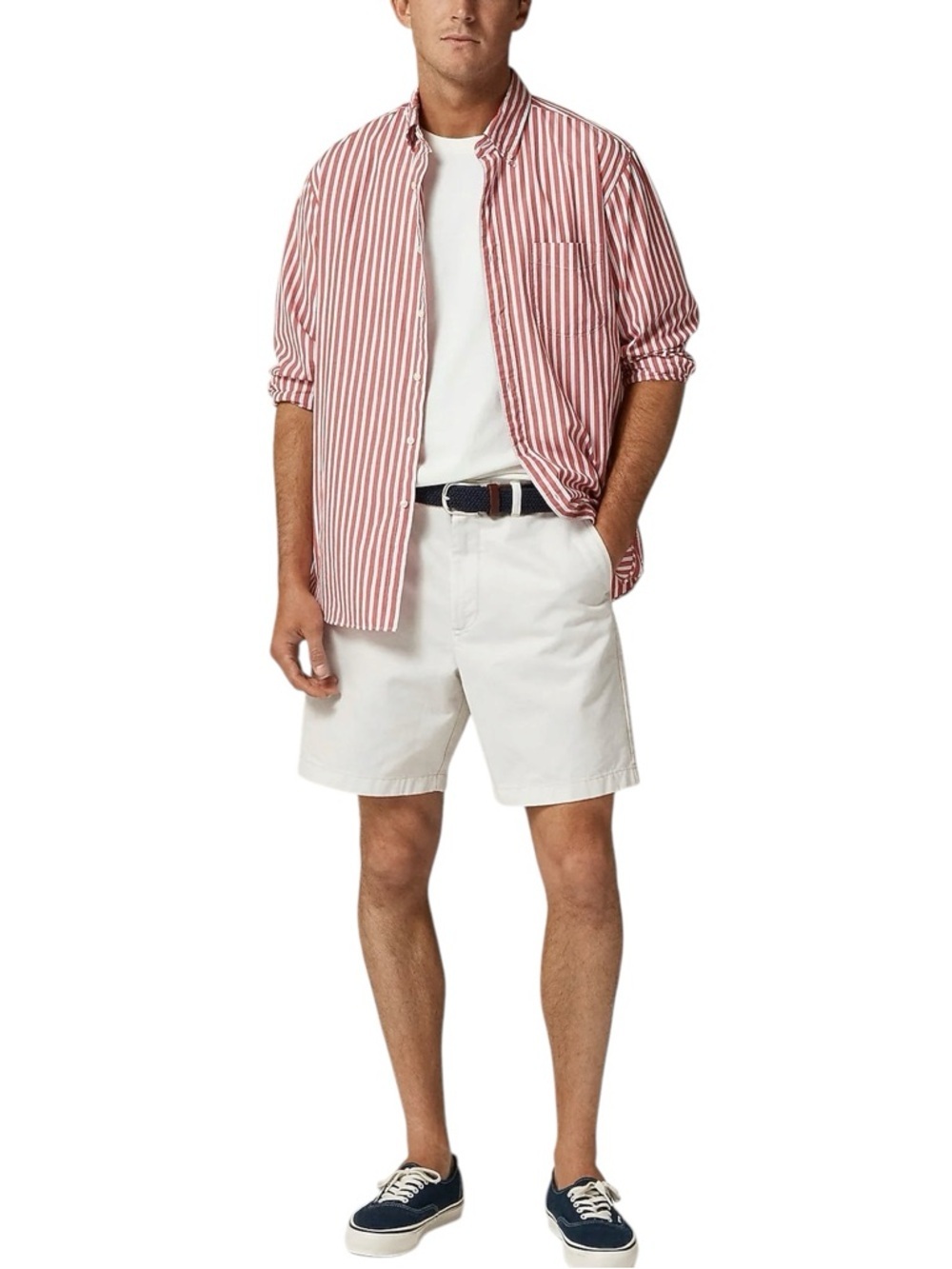 J. Crew Mens Stretch Twill 9” Length Chinos Shorts Waist 30” NWT Classic White